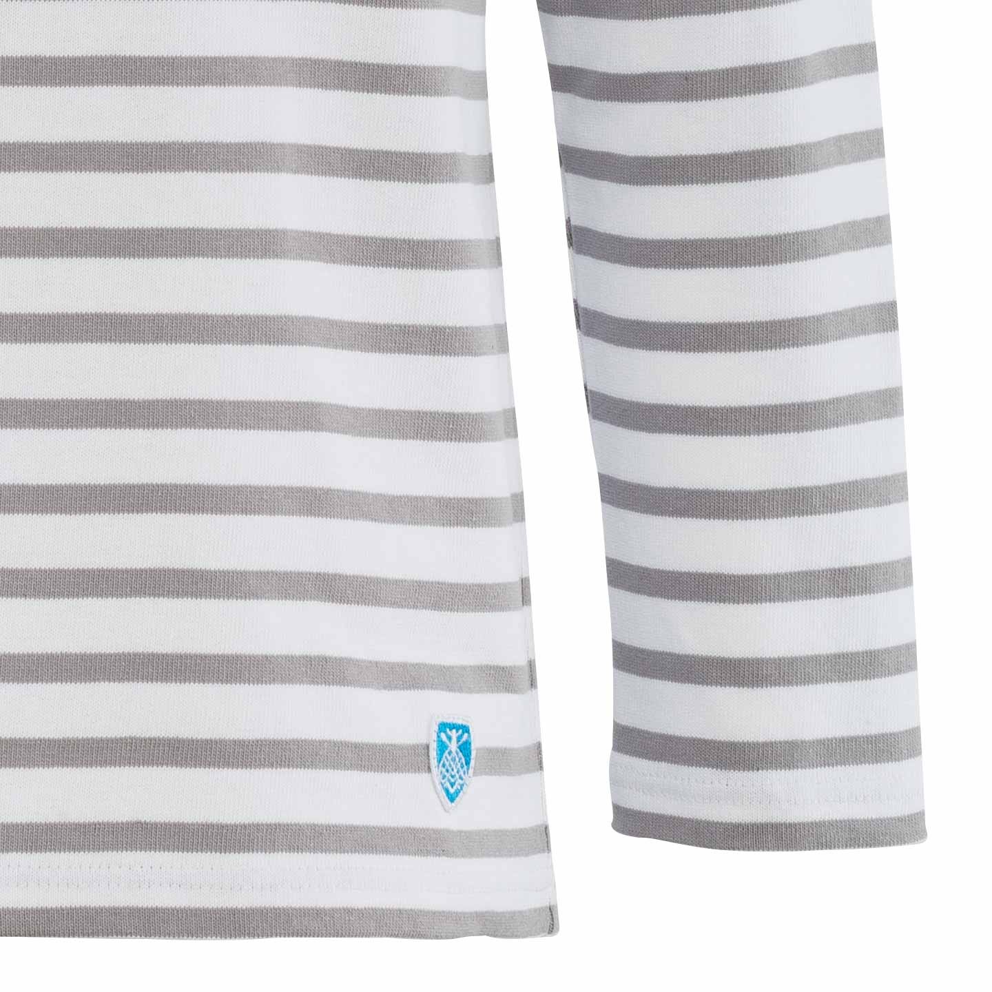 Striped shirt White / Cumulus, unisex made in france Orcival