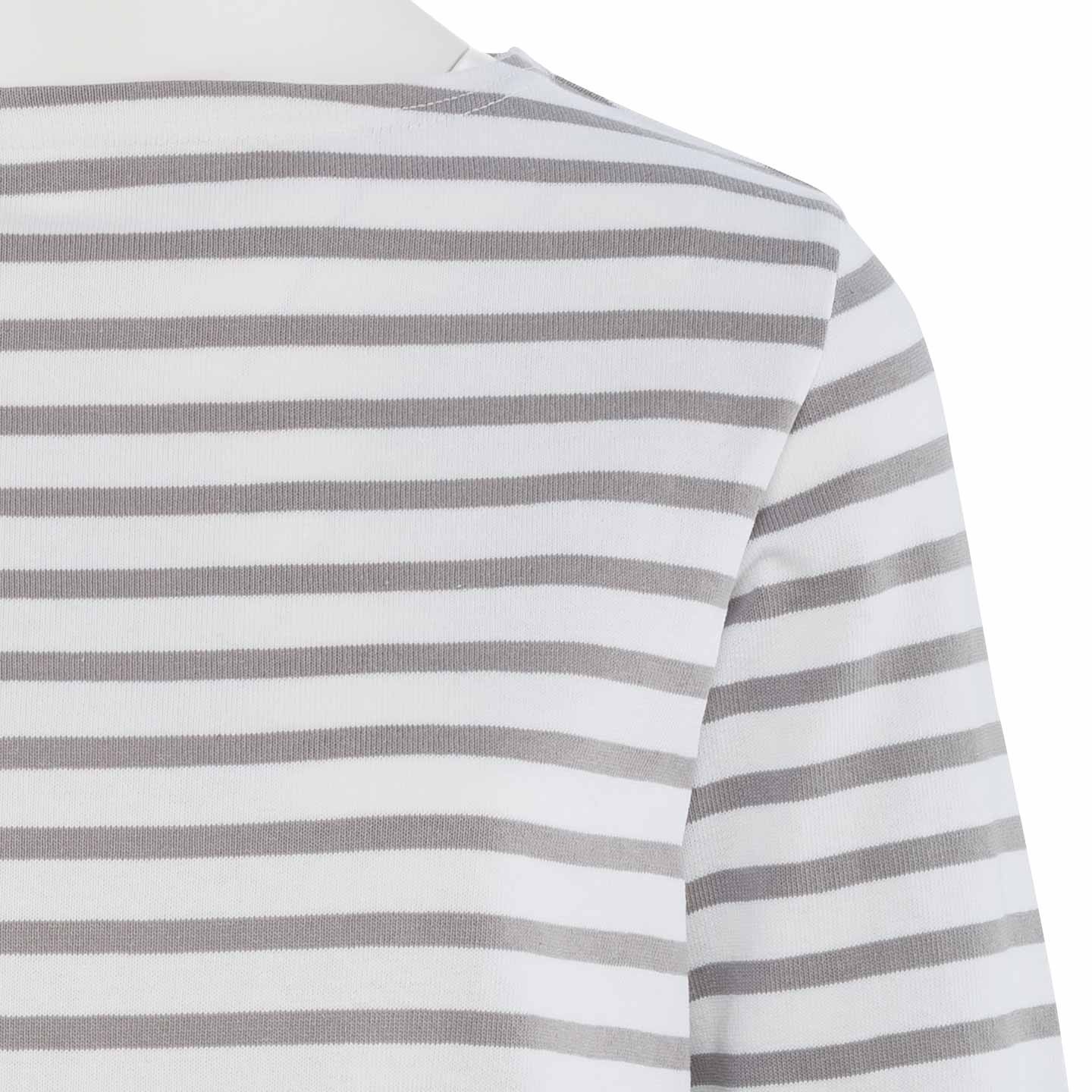 Striped shirt White / Cumulus, unisex made in france Orcival