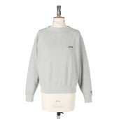 Mini French Terry Boat Neck Sweater Grey
