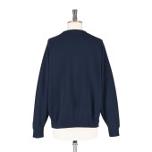 Mini French Terry Boat Neck Sweater Navy