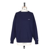 Mini French Terry Boat Neck Sweater Navy