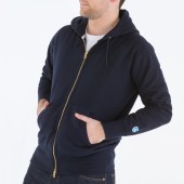 Sweat à capuche Navy 100% coton, mixte