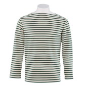 Striped shirt Ecru / Grass, unisex made in France Orcival