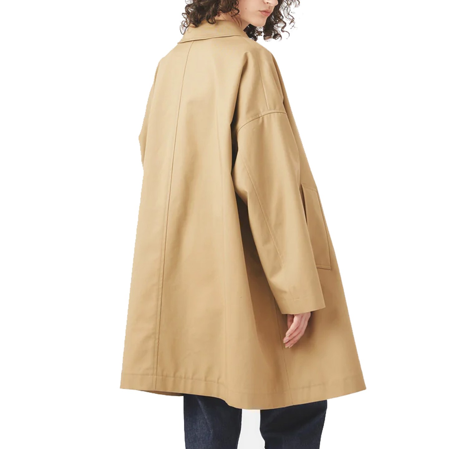 Oversized cotton gabardine coat