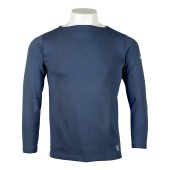 Indigo plain breton shirt, unisex