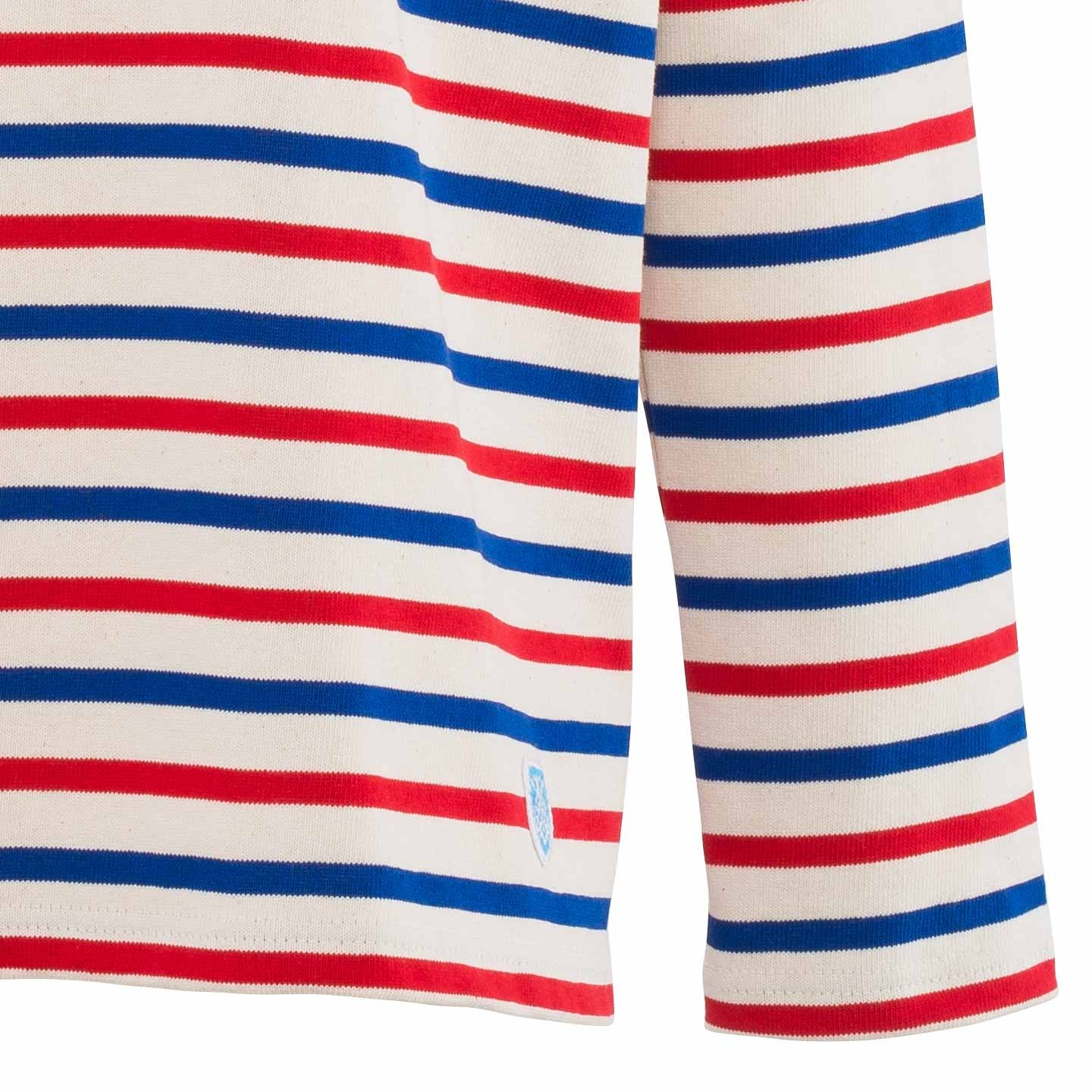 Striped shirt Ecru / Blue / Red Oversized made in France Orcival