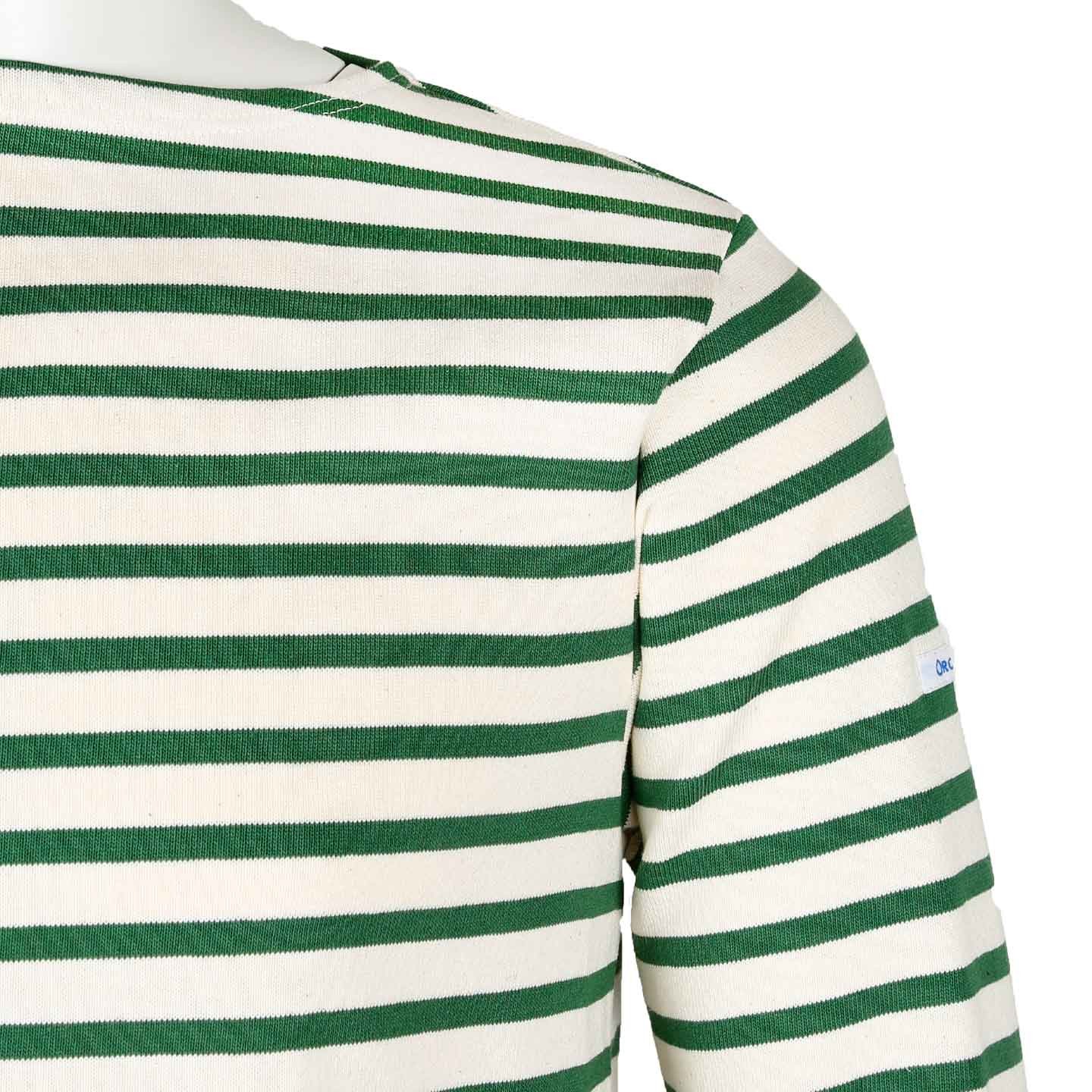 Ecru / Cress breton shirt, unisex Orcival Ecru / Cress breton shirt, unisex Orcival