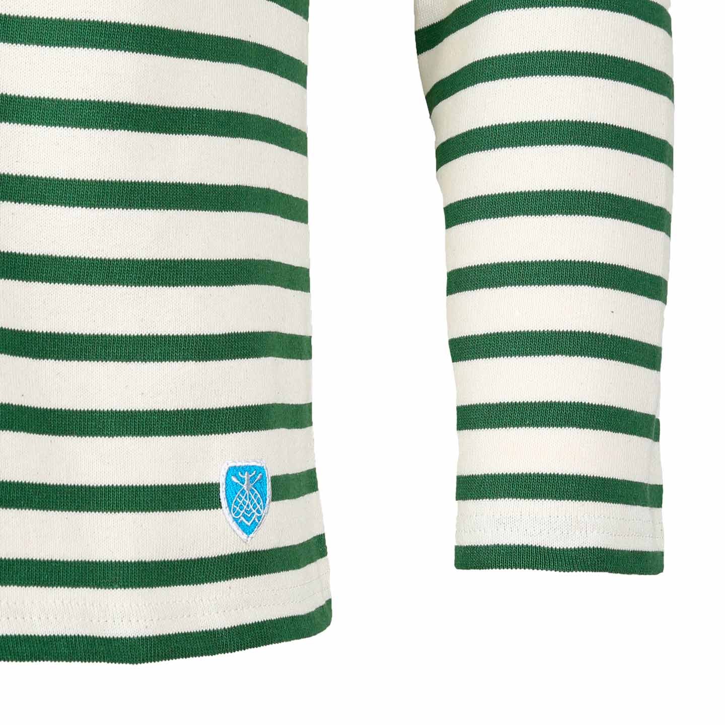 Ecru / Cress breton shirt, unisex Orcival