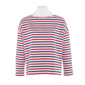 Striped shirt Ecru / Blue / Red Oversized made in France Orcival