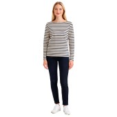Ecru / marine striped breton shirt made in France mariniere
