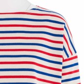 Striped shirt Ecru / Blue / Red Oversized made in France Orcival