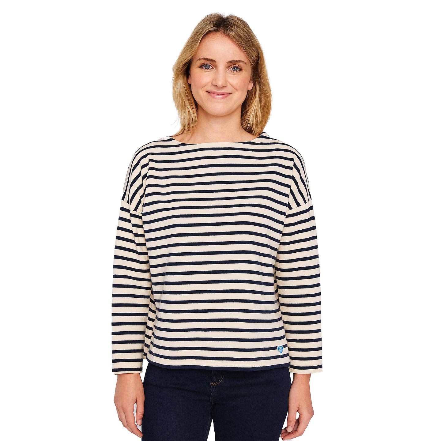 Striped shirt Ecru / Marine oversize Made in France Orcival Striped shirt Ecru / Marine oversize Made in France Orcival