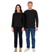 Marinière Darkness / Leaden Grey, mixte fabriqué en France Orcival