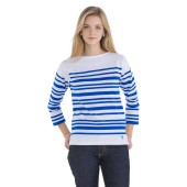 Marinière Rachel 1952 Blanc / Bleu, femme fabriquée en France Orcival