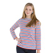 Striped shirt Ecru / Blue / Red mariniere Made in France Orcival France French Flag