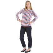 Striped shirt Ecru / Blue / Red mariniere Made in France Orcival France French Flag