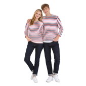 Striped shirt Ecru / Blue / Red mariniere Made in France Orcival France French Flag