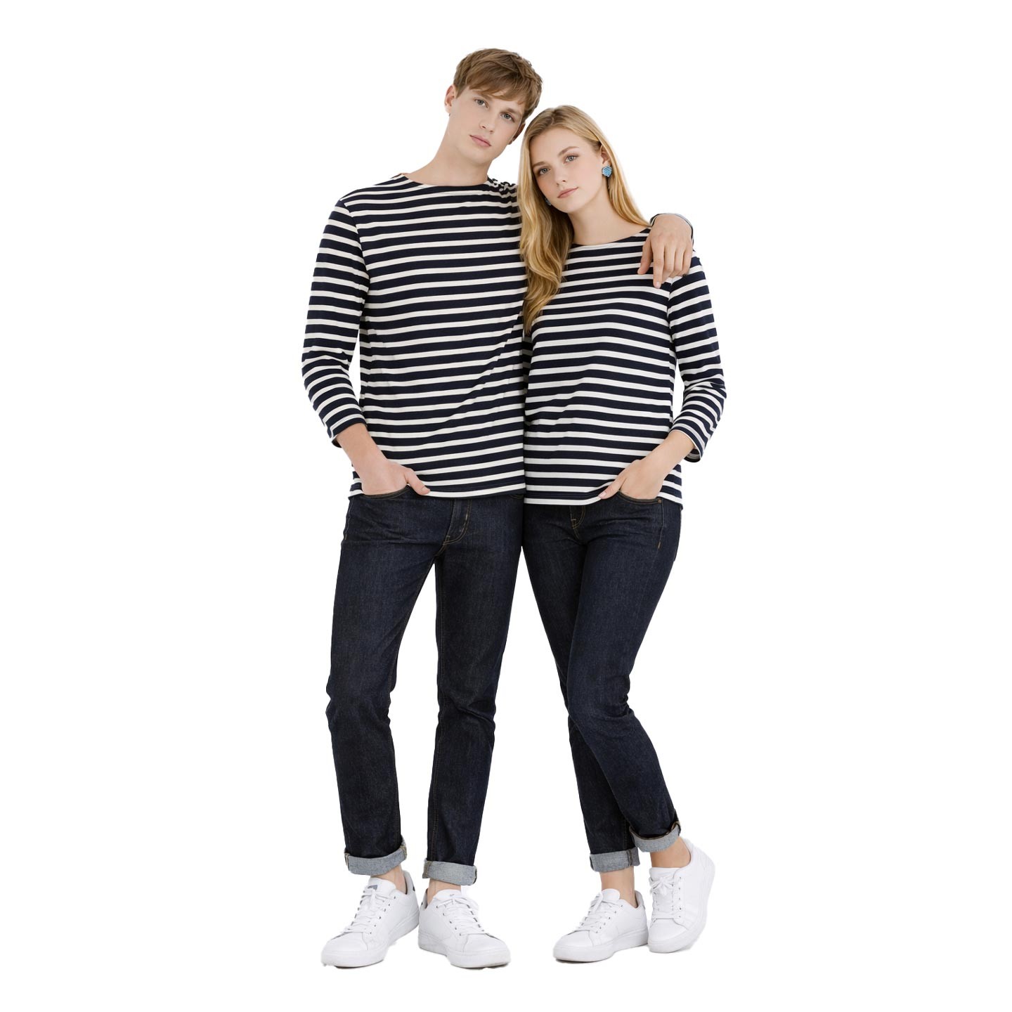 Striped shirt Navy / Écru, unisex