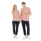 Marinière Ecru / Red, unisex 100% Made in France Orcival