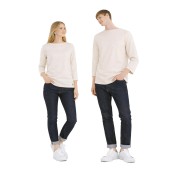 Basque shirt plain Ecru, unisex made in france Orcival