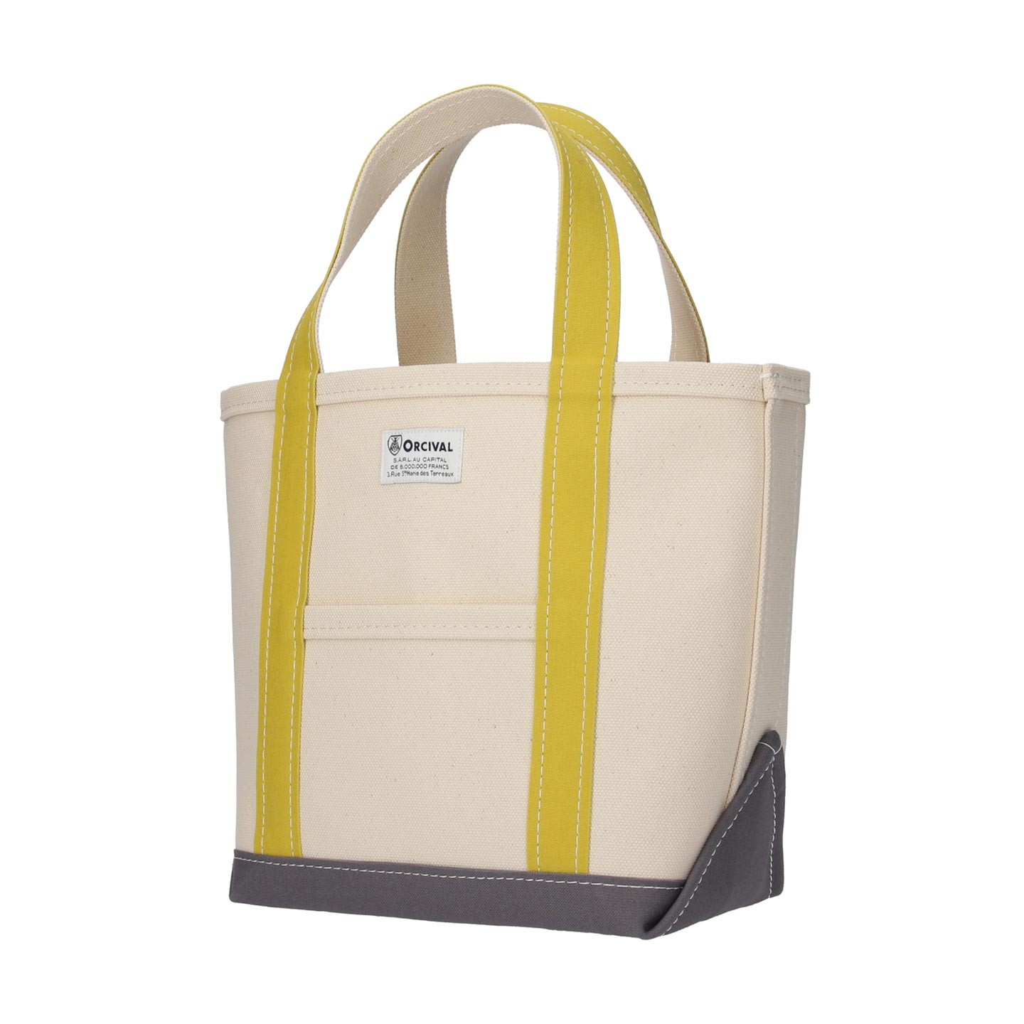 Ecru x Pale hiwa green x lead Canvas Tote Bag medium