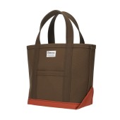 Chocolate / Brick Canvas Tote Bag medium