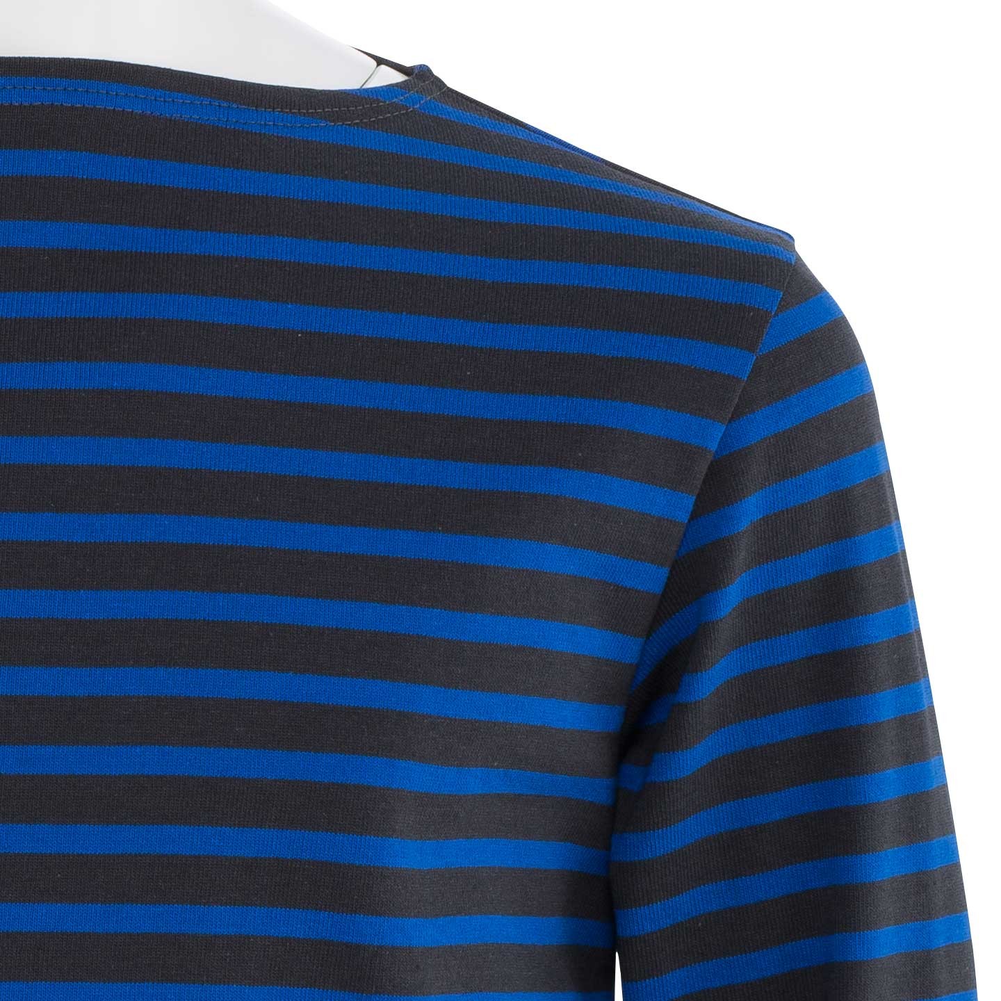 Striped shirt Granit / Blue Klein, unisex made in france Orcival