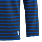 Striped shirt Granit / Blue Klein, unisex made in france Orcival