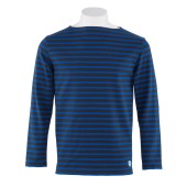 Striped shirt Granit / Blue Klein, unisex made in france Orcival