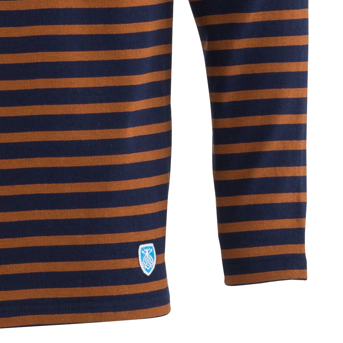 Striped shirt Navy / Hazelnut, unisex made in France Orcival Striped shirt Navy / Hazelnut, unisex made in France Orcival