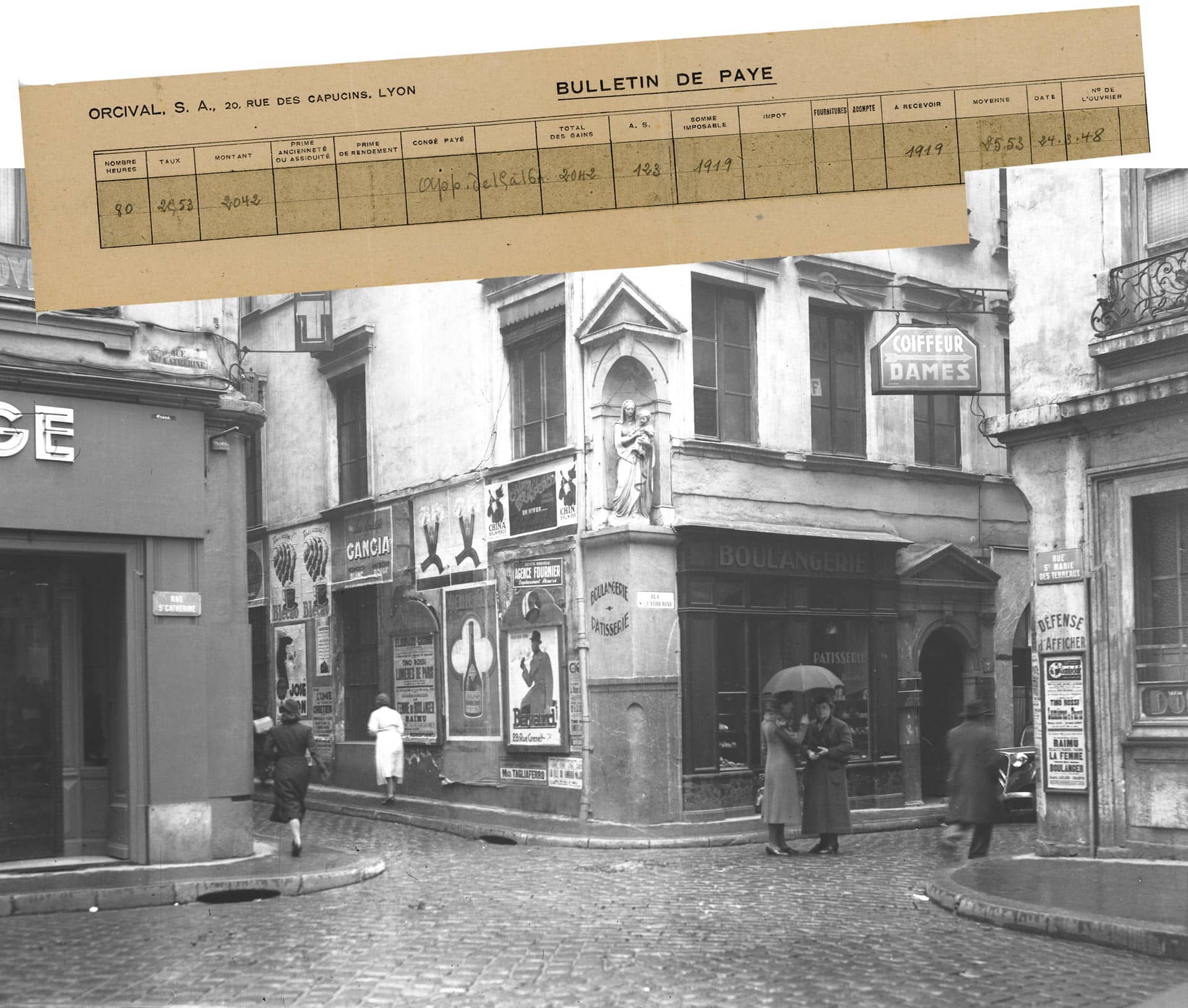 Rue sainte marie des Terreaux in 1940 in Lyon - Orcival